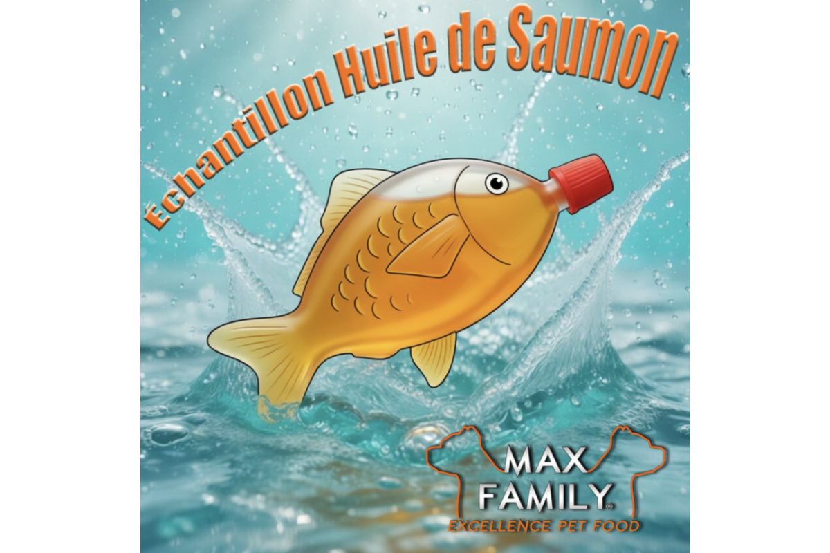 Échantillon gratuit huile de saumon Max Family 8 ml pour chien chat