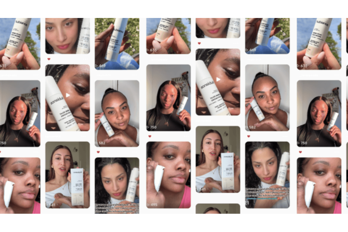 Mosaïque d'ambassadrices Nubiance présentant le Baume Corps Hydratant en photos UGC réseaux sociaux