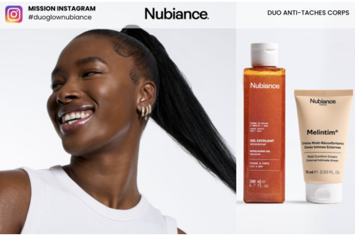 Test gratuit Nubiance Duo Anti-Taches Corps Body Glow ambassadrice Instagram