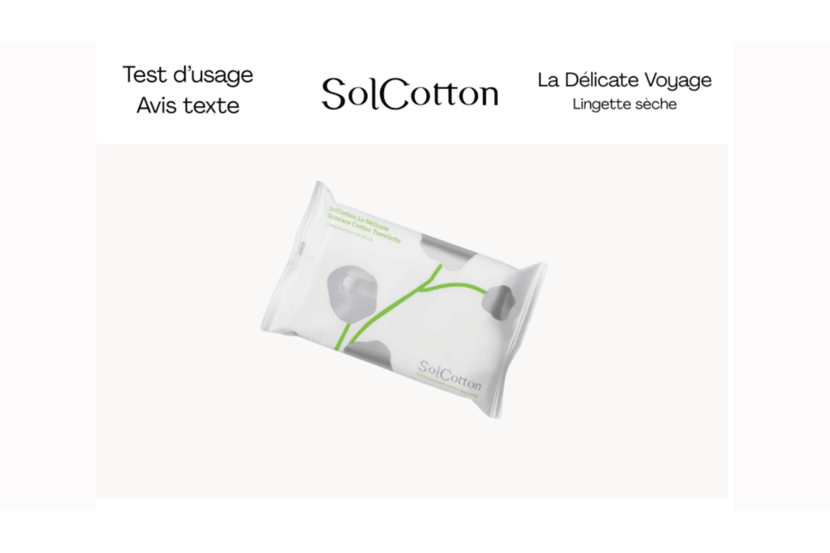 Test gratuit Solcotton La Délicate Voyage carrés coton format nomade hypoallergéniques biodégradables OEKO-TEX peau sensible douceur beauté juillet 2026