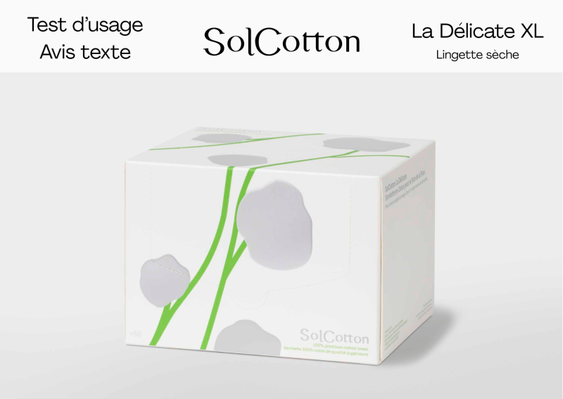 Boîte de lingettes sèches SolCotton La Délicate XL proposée en test gratuit