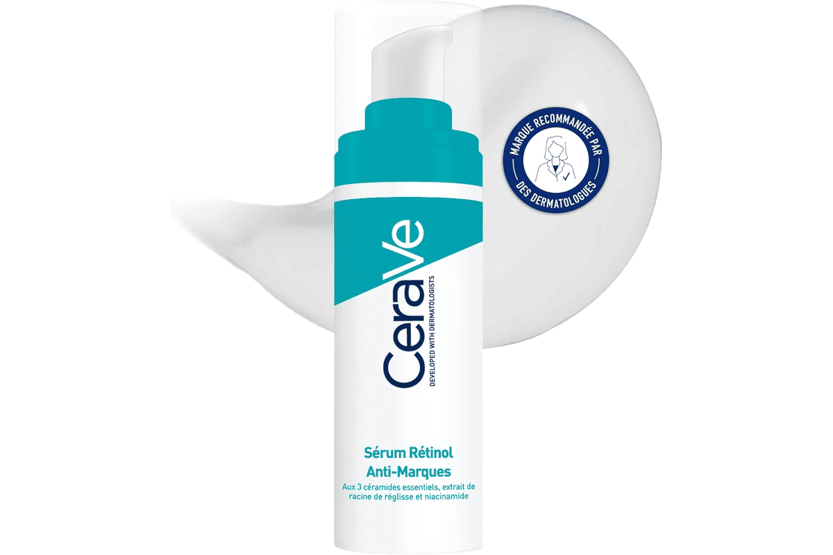 CeraVe Sérum Rétinol Anti-Marques rétinol racine de réglisse 3 céramides niacinamide peaux à imperfections marques post-acné
