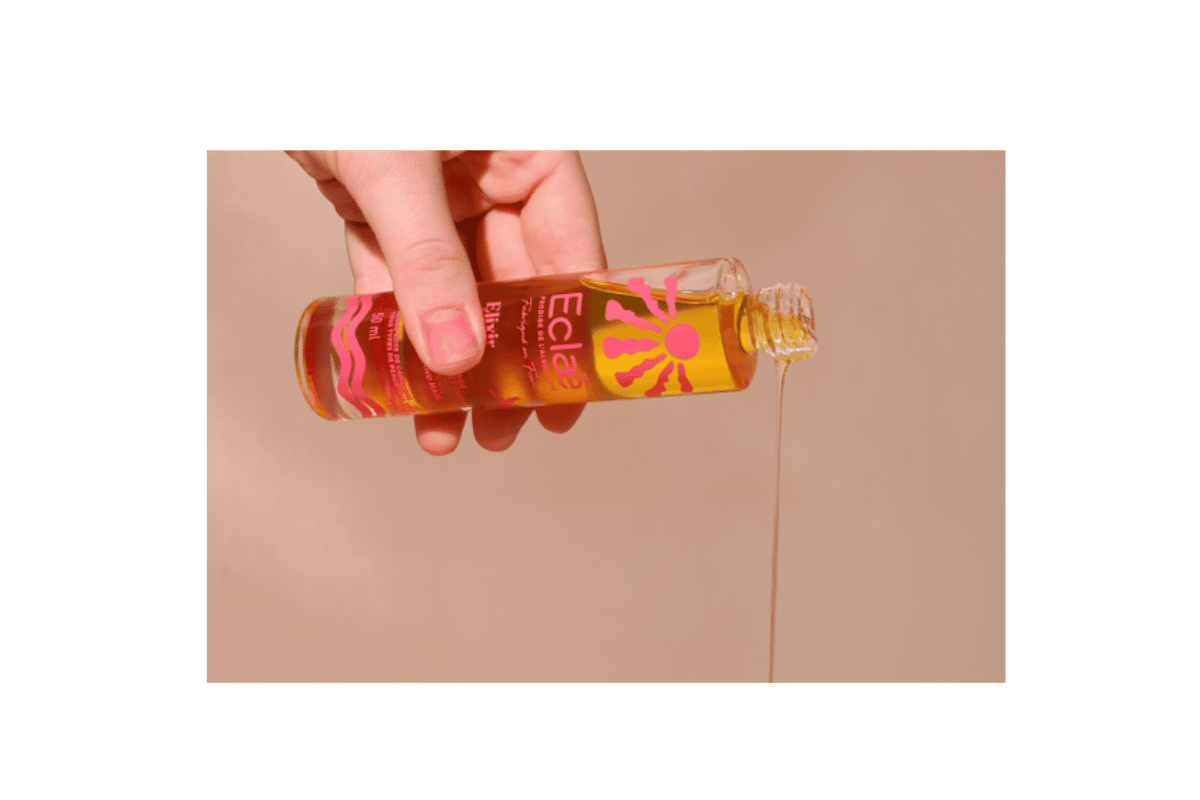 Eclaé Elixir de Soie édition limitée huile hydratante multi-usage peau et cheveux flacon 50 ml packaging solaire rose et jaune vegan made in France 98% origine naturelle