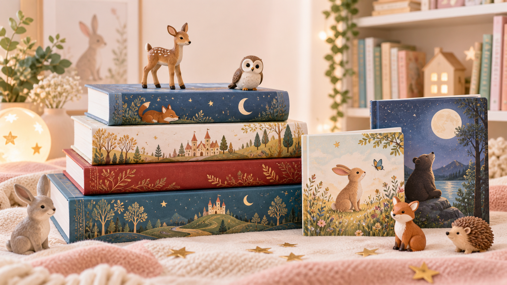 Livres jeunesse et figurines illustrant le test gratuit Disney Club Ma première bibliothèque proposé sur Kiabi Community