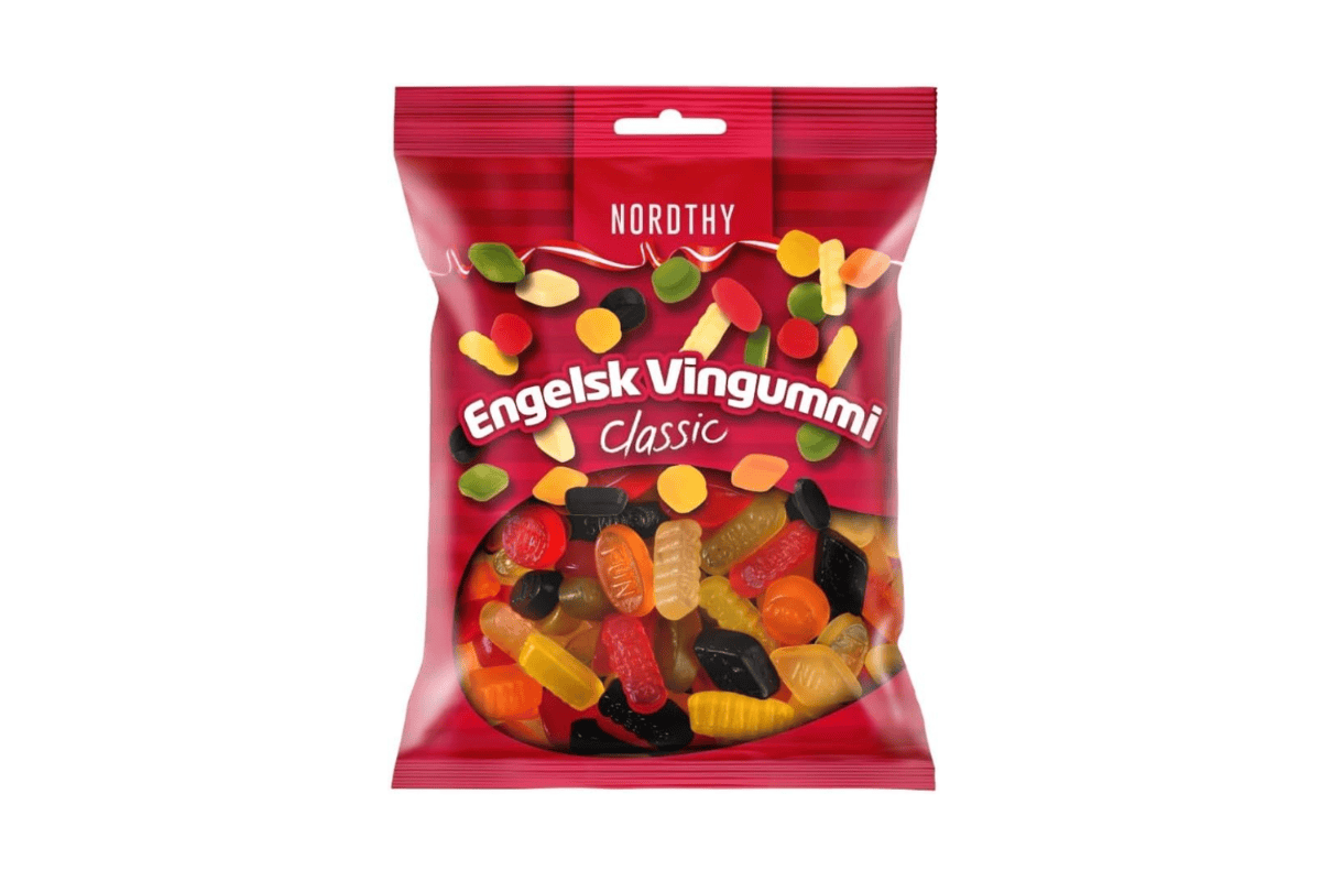 Nordthy Engelsk Vingummi Classic bonbons gélifiés aux fruits sachet rouge assortiment coloré test Opinagora gratuit