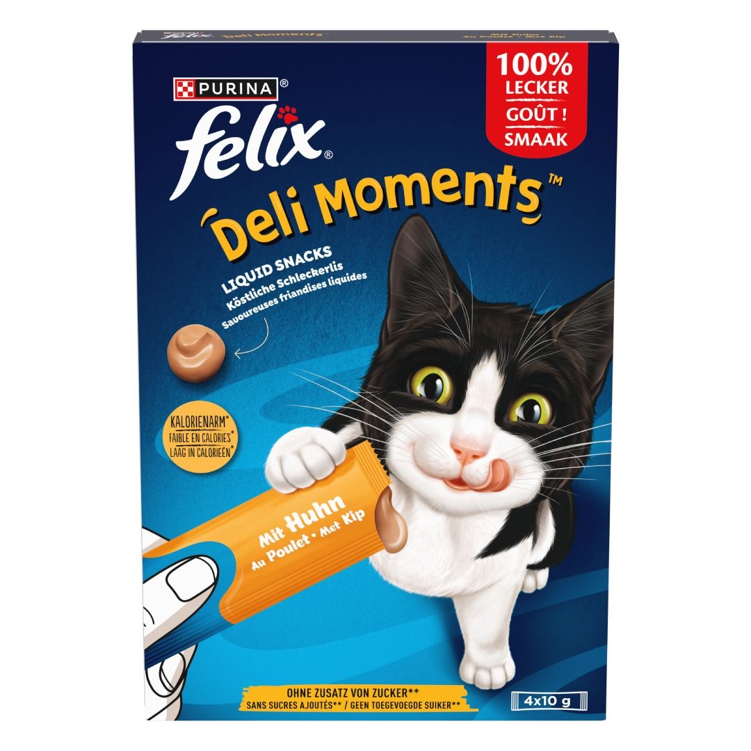 Test produit Wamiz Felix Deli Moments avec des friandises liquides gratuites pour chat