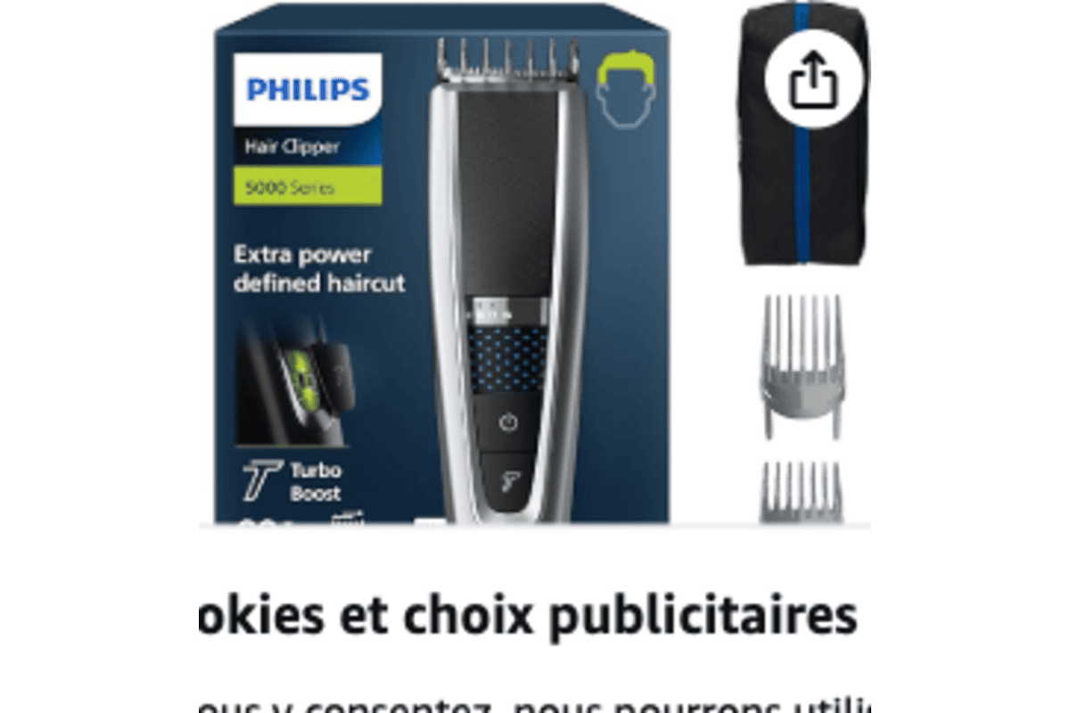 Philips Series 5000 tondeuse familiale sans fil 12 sabots étanche douche autonomie 75 minutes budget accessible