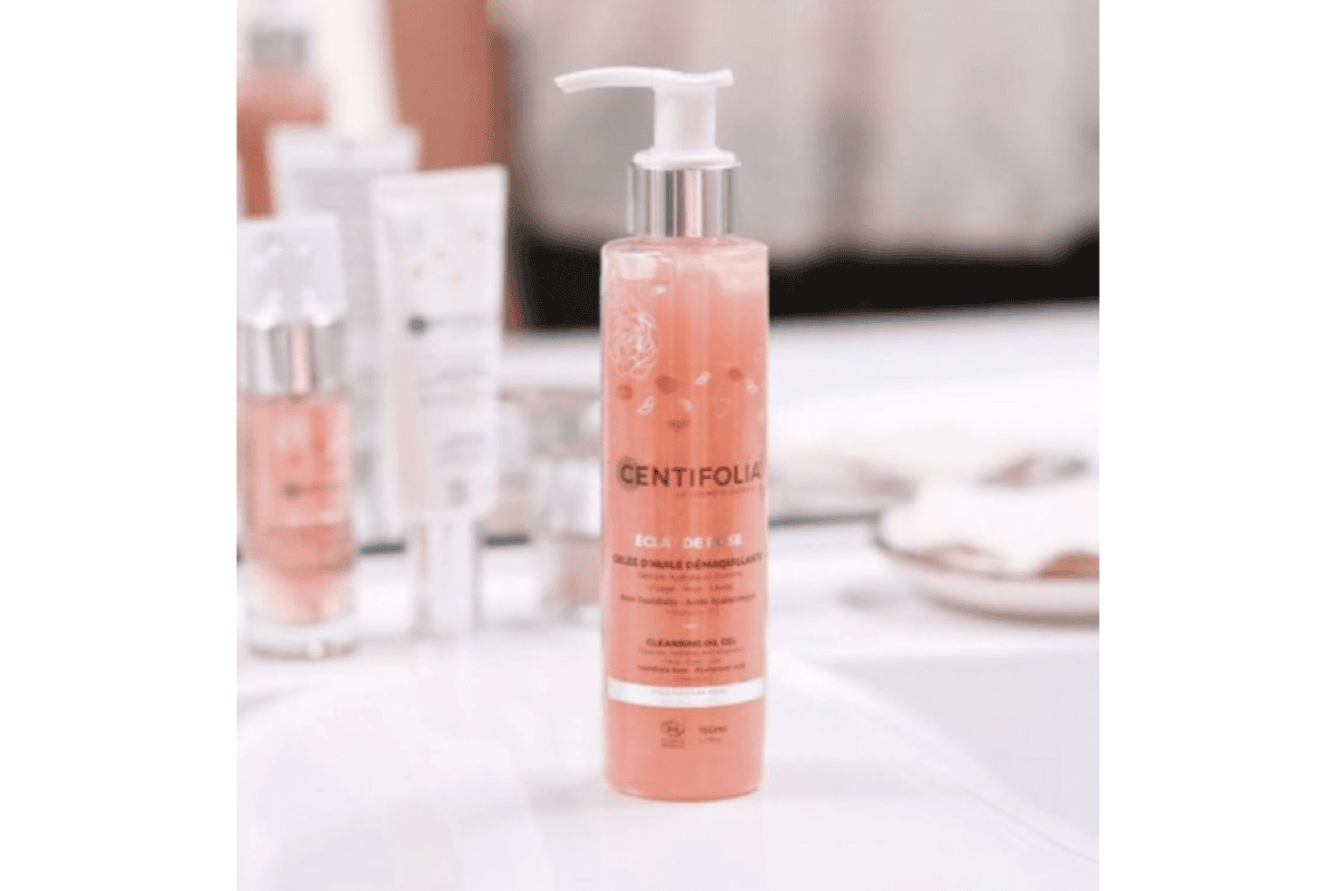Gelée huile démaquillante Centifolia rose acide hyaluronique vitamine C démaquillage waterproof éclat doux