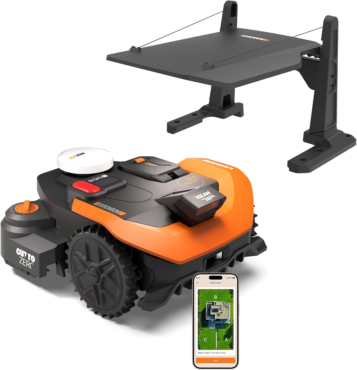 Robot tondeuse WORX Vision Cloud WR318E avec garage