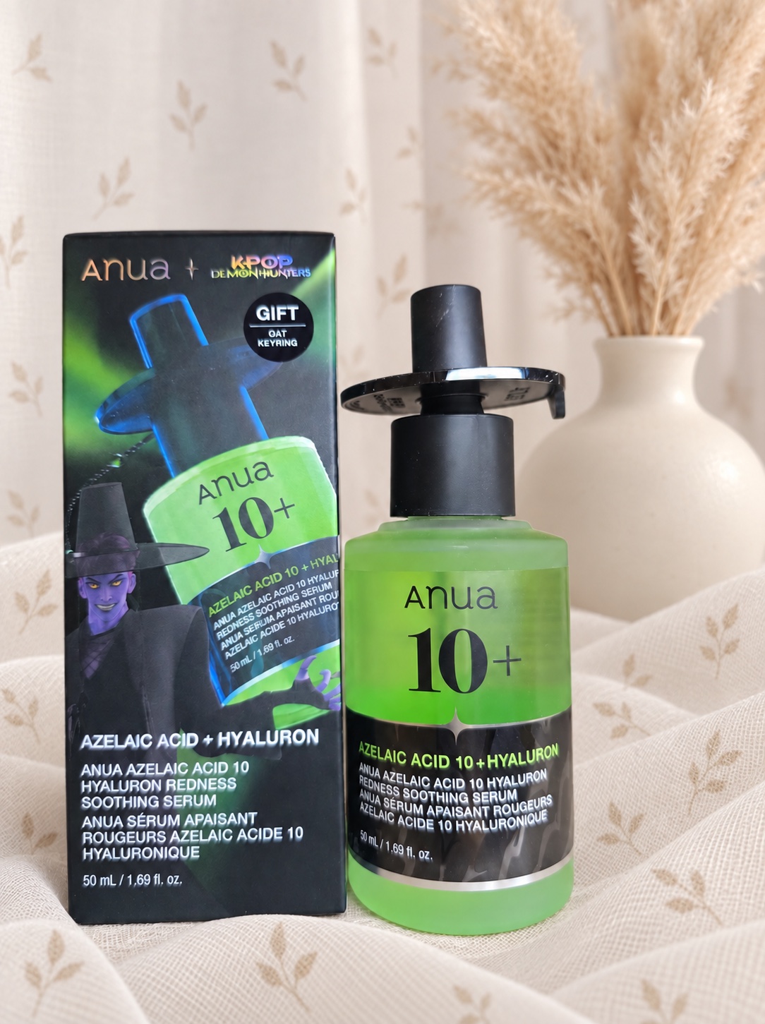Sérum Anua Azelaic Acid 10 + Hyaluron 50 ml avec sa boîte KPop Demon Hunters